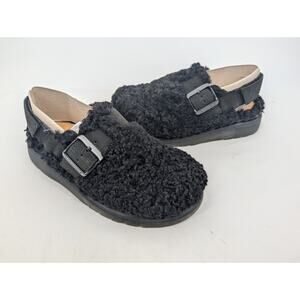 NWT Dr Martens Jorge II Faux Fur Lined Deluxe Borg Sling Back Mules Size 5 Black